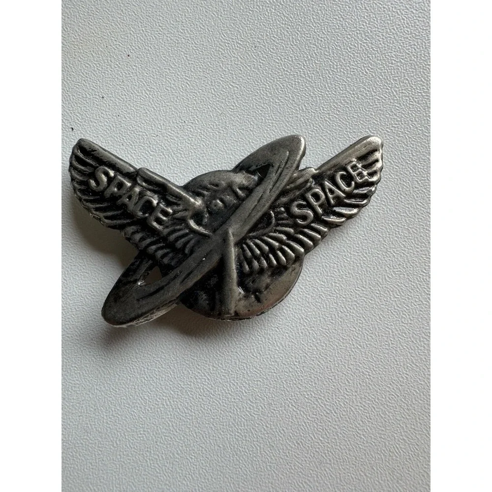 Vintage 1950s Space Ranger Wings Saturn Lapel Pin Japan Space Age Badge